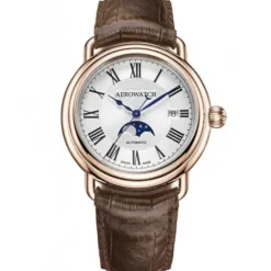 Aerowatch Lederarmband-1942 Moon Phase Automatic - A 77983 RO01