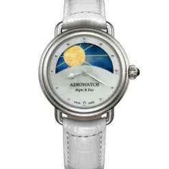 Aerowatch Lederarmband-1942 Night & Day Quarz - A 44960 AA11