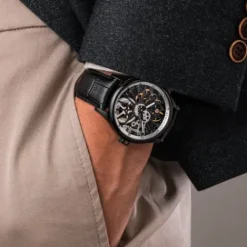 Aerowatch Lederarmband-Renaissance Skelett Wheel - A 50981 NO25