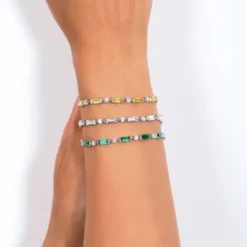 Amen Armbänder-Baguette Cut Tennis Armband - BT2REBGBZ16