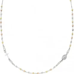 Amen (Kette mit) Kreuz-Rosary Round Grains Halskette - CROBBRGD3