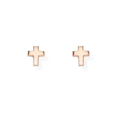 Amen (Kette mit) Kreuz-Rounded Cross Ohrstecker - ORCROR
