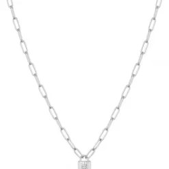 Ania Haie Halsketten-Silver Chunky Chain Padlock Halskette - N032-01H
