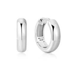 Ania Haie Ohrringe-Silver Dome Band Huggies Ohrringe - E061-10H