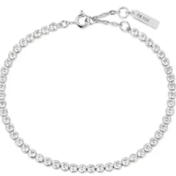 Ania Haie Armbänder-Silver Row Bezel Set Armband - B058-06H