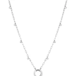 Ania Haie Halsketten-Silver Shimmer Chain Charm Connector Halskette - N052-07H