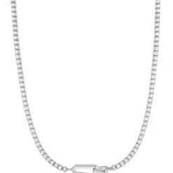 Ania Haie Halsketten-Silver Sparkle Chain Interlock Halskette - N041-03H-W