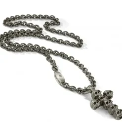 Bikergold (Kette mit) Kreuz-Ankerkette Anhänger Kreuz Skull Multi - BG10004