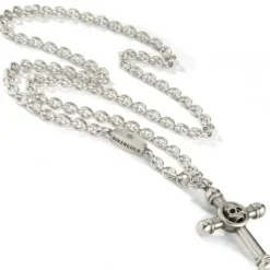 Bikergold (Kette mit) Kreuz-Ankerkette Anhänger Kreuz Skull Single - BG10005