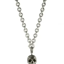 Bikergold Halsketten-Ankerkette Anhänger Skull - BG10003