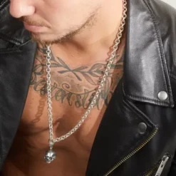 Bikergold Halsketten-Ankerkette Anhänger Skull - BG10003