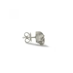 Bikergold Ohrringe-Ohrstecker Einzel Skull White - BG4001