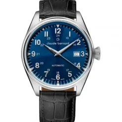 Claude Bernard Lederarmband-Proud Heritage Automatic Date - 80132 3C BUIND
