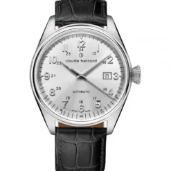 Claude Bernard Lederarmband-Proud Heritage Automatic Date - 80132 3C AIN
