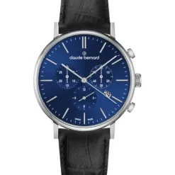 Claude Bernard Lederarmband-Slim Line Chronograph - 10258 3 BUIN