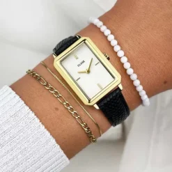 Cluse Lederarmband-Fluette Gold - CW11504