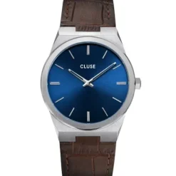 Cluse Lederarmband-Vigoureux Silver - CW0101503001