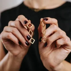 Der Kettenmacher Ohrringe-Rhombus Ohrringe - FAN2-ORG