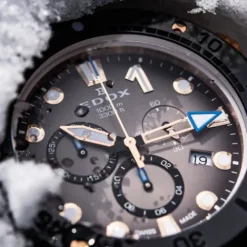 Edox Silikonarmband-CO-1 Date Chronograph - 10242 TINRCA BRDR