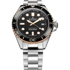 Edox Metallarmband-Neptunian Grande Réserve Date Automatic - 80801 3NRM NIR