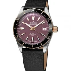 Edox Lederarmband-SkyDiver 38 Date Automatic Limited Edition - 80131 357RNRC VIO