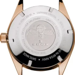 Edox Lederarmband-Skydiver Date Automatic Limited Edition - 80126 BRN BUIDR