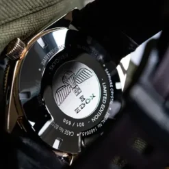 Edox Lederarmband-Skydiver Date Automatic Limited Edition - 80126 BRN BUIDR