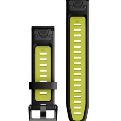 Garmin Uhrenarmbänder-QuickFit 20 Black Electric Lime Silicone Band - 010-13279-03