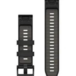 Garmin Uhrenarmbänder-QuickFit 22 Black Pebble Gray Silicone Band - 010-13392-00
