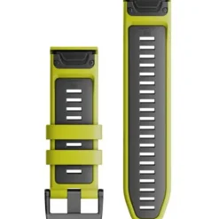 Garmin Uhrenarmbänder-QuickFit 26 Electric Lime Graphite Silicone Band - 010-13281-03