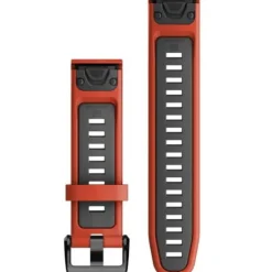 Garmin Uhrenarmbänder-QuickFit 20 Flame Red Graphite Silicone Band - 010-13279-04