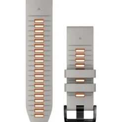Garmin Uhrenarmbänder-QuickFit 26 Fog Gray Ember Orange Silicone Band - 010-13281-02