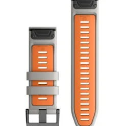Garmin Uhrenarmbänder-QuickFit 26 Fog Gray Ember Orange Silicone Band - 010-13281-02