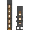 Garmin Uhrenarmbänder-QuickFit 22 Graphite Spark Orange Silicone Band - 010-13392-05