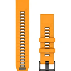 Garmin Uhrenarmbänder-QuickFit 22 Spark Orange Graphite Silicone Band - 010-13392-01