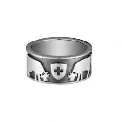 Gexist Ringe-Swiss Edelweiss Ring Kühe Swiss Flag - R 9028