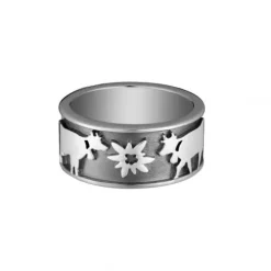Gexist Ringe-Swiss Edelweiss Ring Kühe Swiss Flag - R 9028