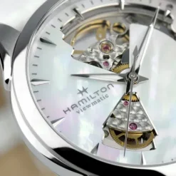 Hamilton Lederarmband-Jazzmaster Open Heart Lady Auto - H32215890