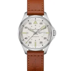 Hamilton Lederarmband-Khaki Aviation Pilot Day Date Auto - H64635550