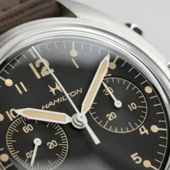 Hamilton Lederarmband-Khaki Aviation Pilot Pioneer Mechanical Chrono - H76409530