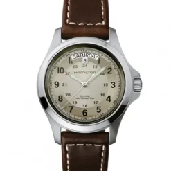 Hamilton Lederarmband-Khaki King Day Date - H64455523