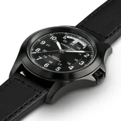 Hamilton Lederarmband-Khaki King Day Date - H64465733