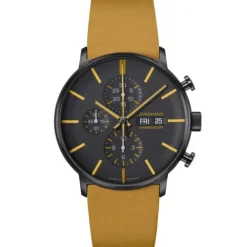 Junghans Lederarmband-FORM A Chronoscope (Engl. Datum) - 27/4372.01