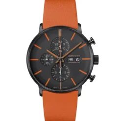 Junghans Lederarmband-FORM A Chronoscope (Engl. Datum) - 27/4370.01
