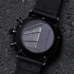 Junghans Lederarmband-max bill Chronoscope Bauhaus - 27/4409.02