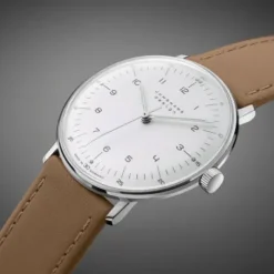 Junghans Lederarmband-max bill Handaufzug - 27/3701.02