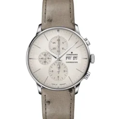 Junghans Lederarmband-Meister Chronoscope (Engl. Datum) - 27/4223.03
