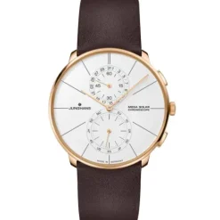 Junghans Lederarmband-Meister fein Chronoscope Mega Solar - 59/7201.00