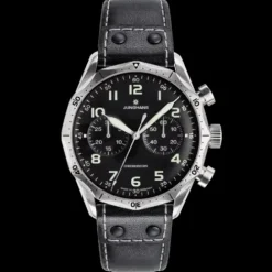 Junghans Lederarmband-Meister Pilot Chronoscope - 27/3590.00