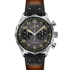 Junghans Lederarmband-Meister Pilot Chronoscope - 27/3493.00
